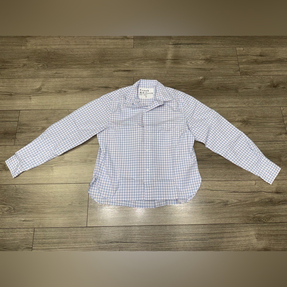 Frank & Eileen Grid Print Untuckable Button-Up Shirt‎ PINK/ BLUE PLAID NEW SZ M